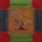 Celtic Bird silk painting