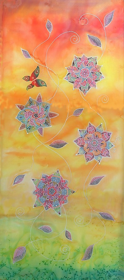 Moroccan Summer Painted Silk Wallhanging
