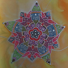 Moroccan flower silk art