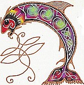 Salmon of Knowledge Paintings on Silk