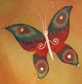 Butterfly paint on silk