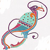 Celtic Bird with Berry Silk Art